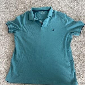 Nautica Men’s Teal-Green Short Sleeve Polo